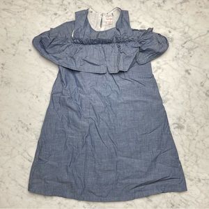 Cat & Jack Ruffle Cold Shoulder Chambray Denim Jean Dress